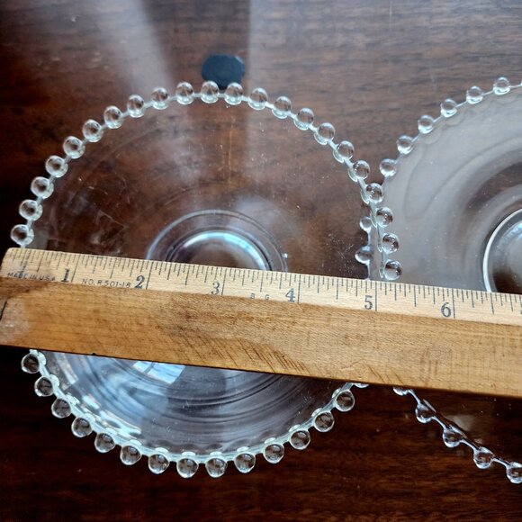 Imperial Glass Candlewick 8oz Bowl & Underplate mayonaise dip condiment serving - Picture 6 of 7